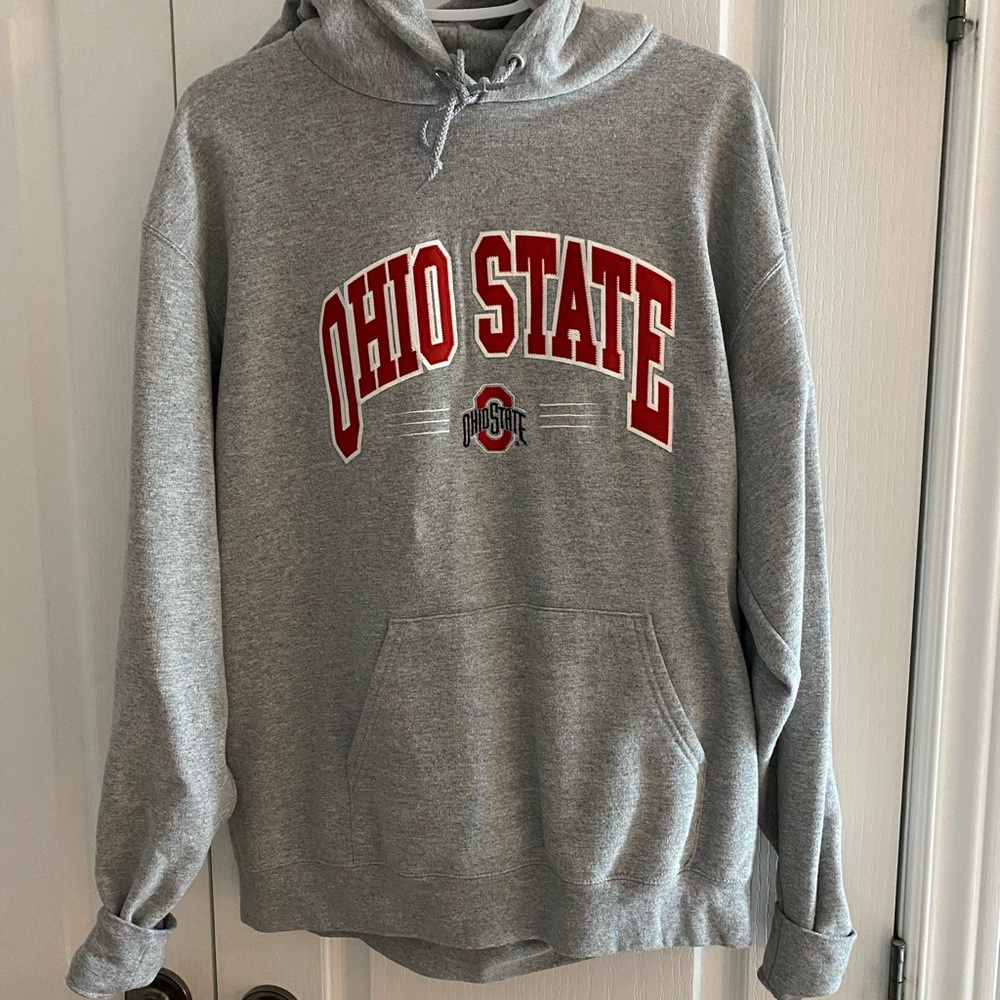 Champion Gray Hoodie with Ohio State Design